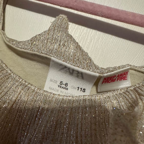 🔹 Zara Metallic Ruffle Neckline Layered Dress - Picture 4 of 4